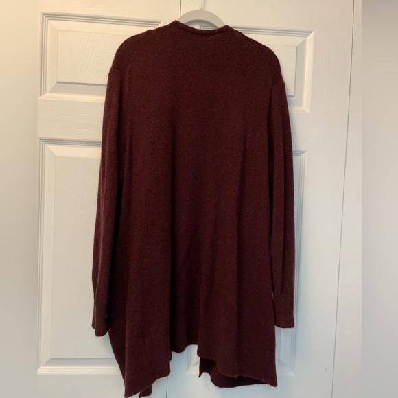 Madewell Open Front Patch Pocket Cardigan Merino/Alpaca Wool - Medium Burgundy - Picture 5 of 5